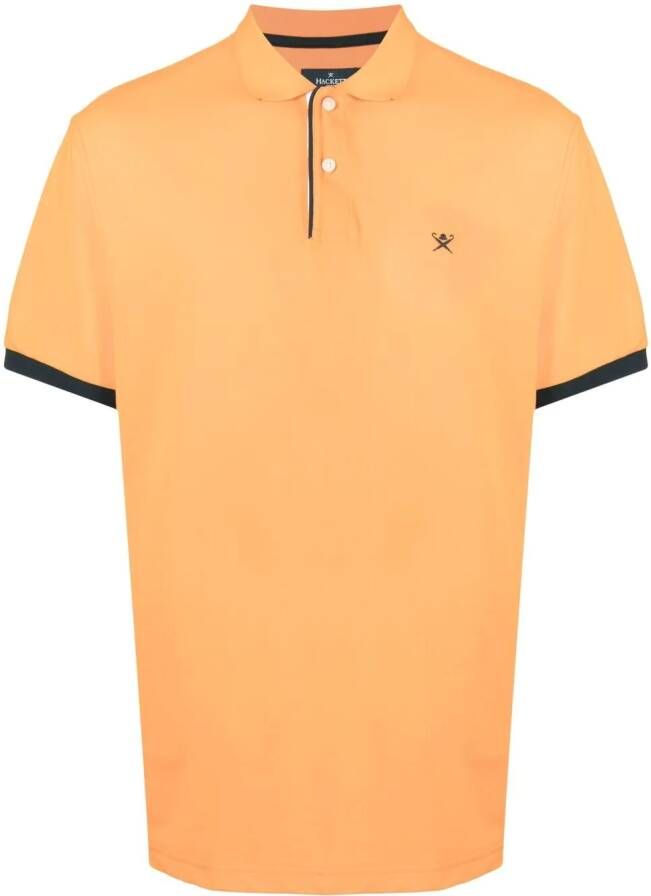 Hackett Poloshirt met geborduurd logo Oranje