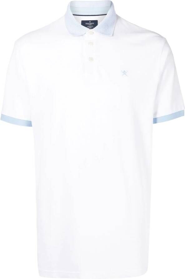 Hackett Poloshirt met geborduurd logo Wit
