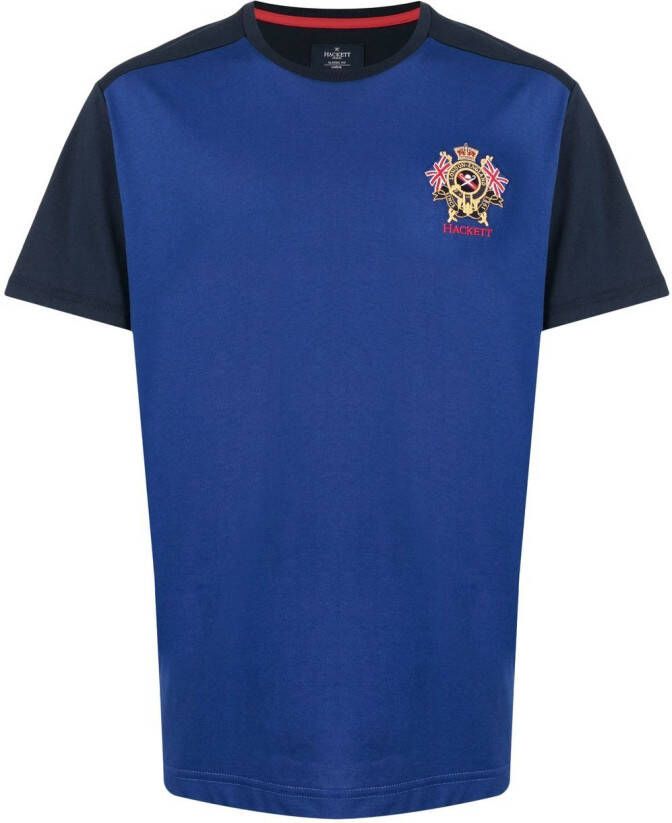 Hackett T-shirt met colourblocking Blauw