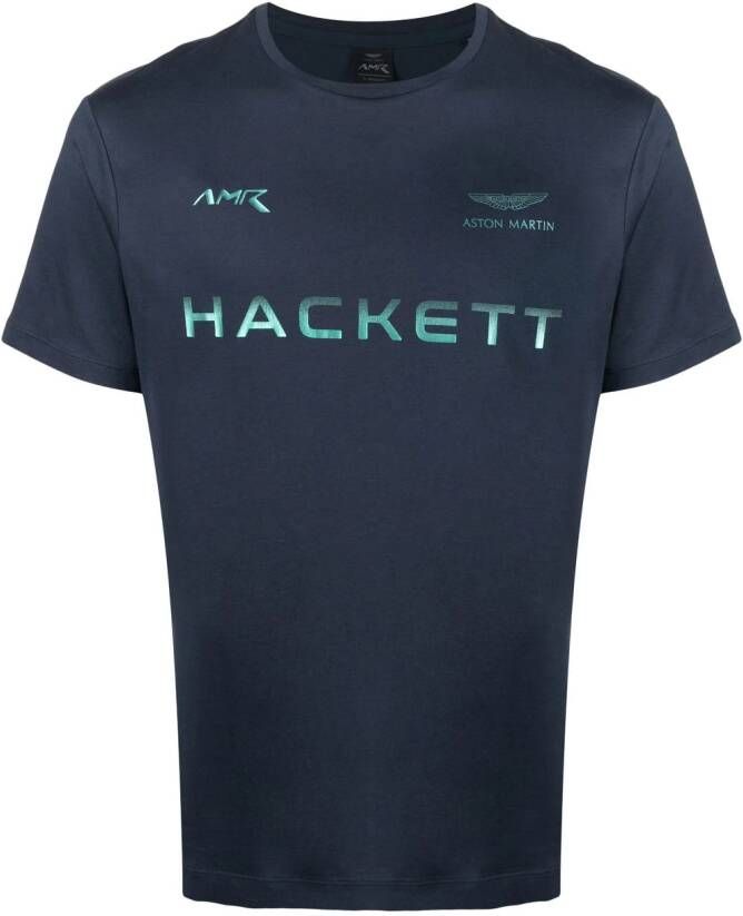 Hackett T-shirt met logoprint Blauw