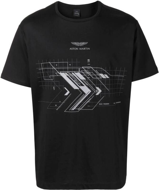 Hackett T-shirt met logoprint Zwart