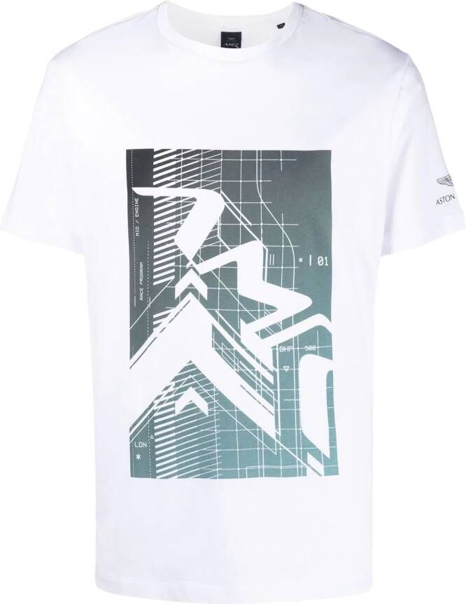 Hackett T-shirt met print Wit