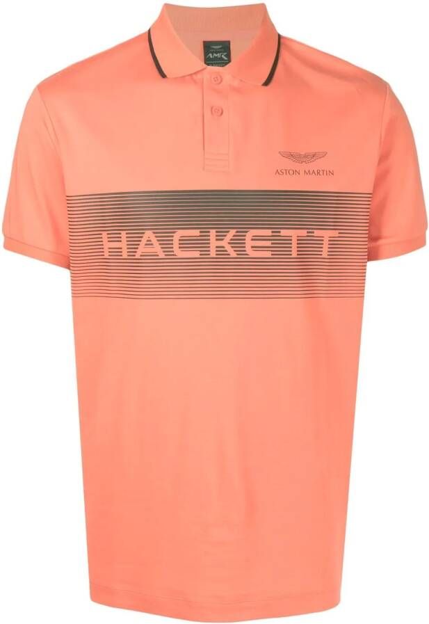 Hackett x Aston Martin poloshirt met logoprint Oranje