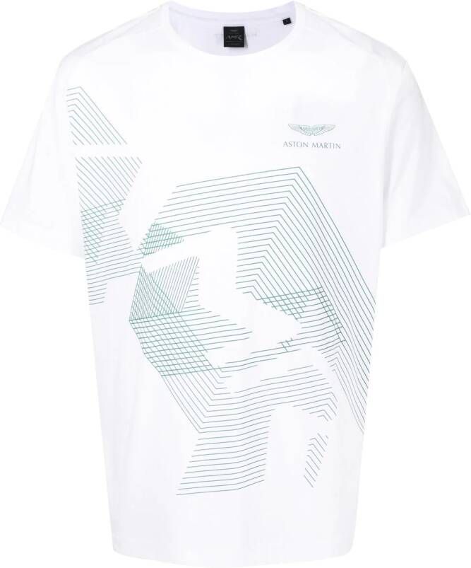 Hackett x Aston Martin T-shirt met geometrische print Wit