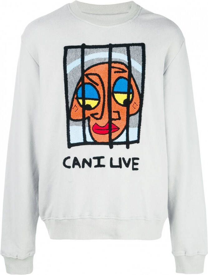 Haculla 'Can I Live' sweater Grijs