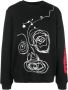 Haculla 'Drippy' sweater met ronde hals Zwart - Thumbnail 1