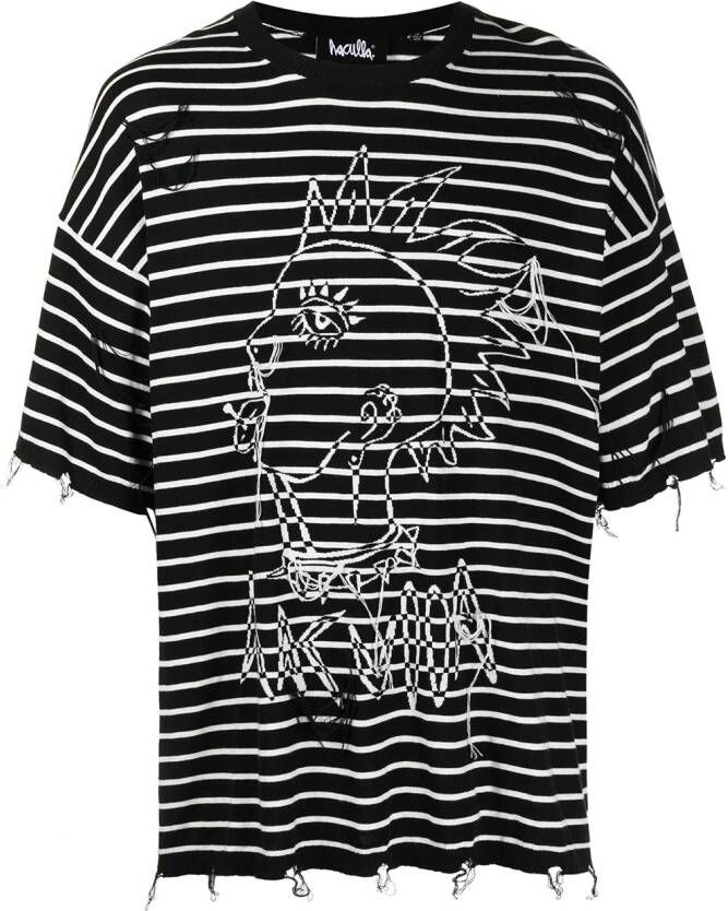 Haculla Gestreept T-shirt Zwart