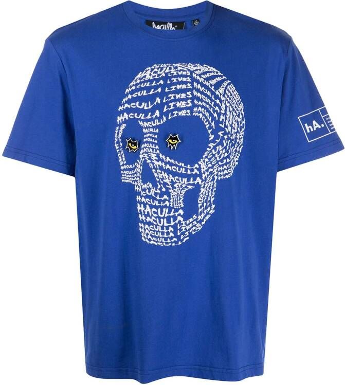 Haculla T-shirt met doodskopprint Blauw