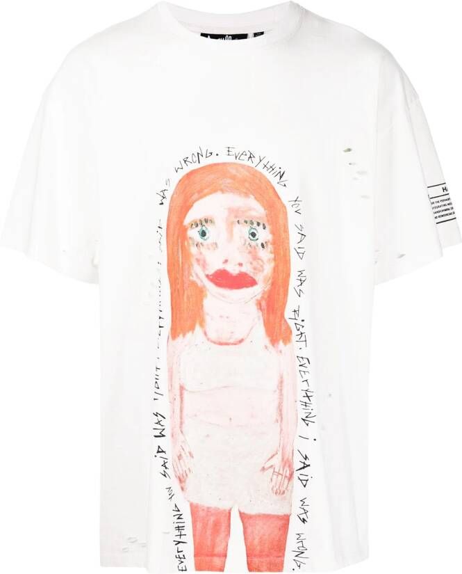 Haculla T-shirt van stretch katoen Wit