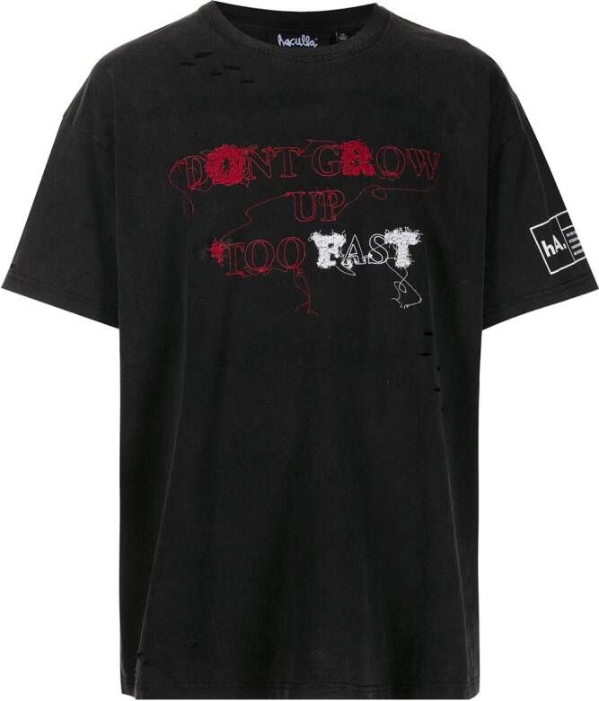 Haculla T-shirt van stretch katoen Zwart