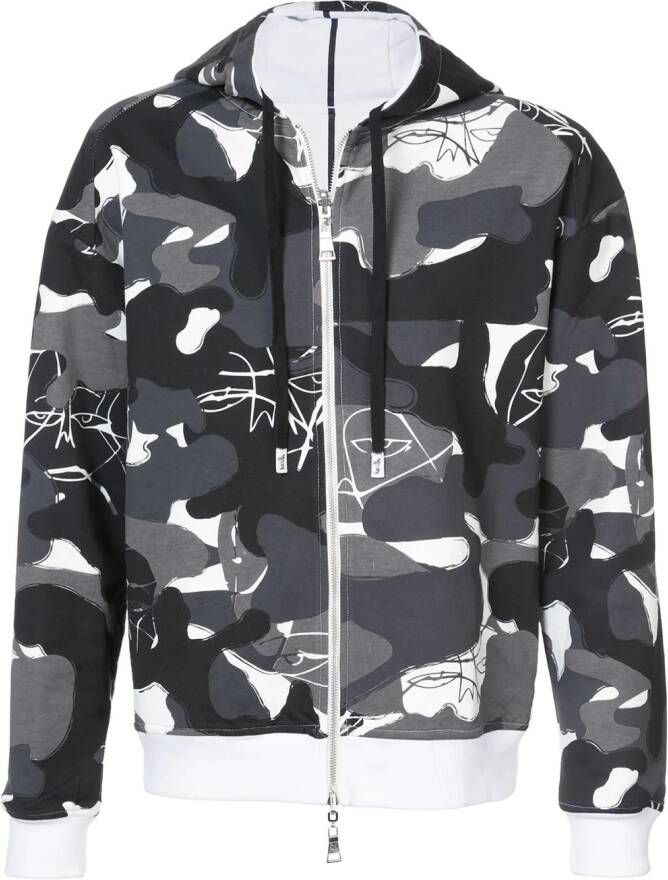 Haculla Witchslap reversible camouflage hoodie Zwart