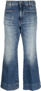Haikure logo-patch flared jeans Blauw
