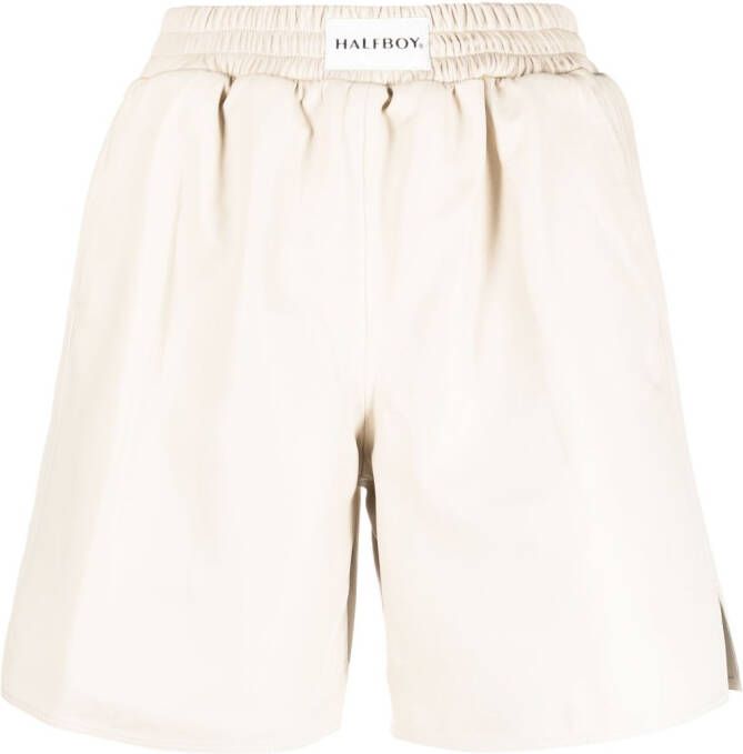 Halfboy Shorts met logopatch Beige