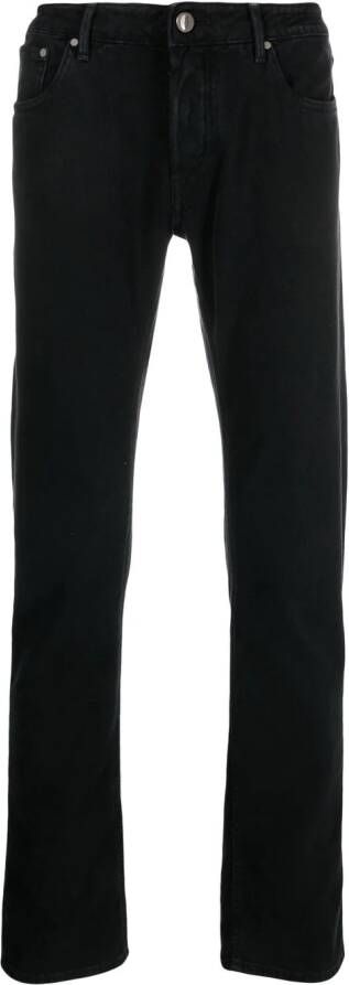 Hand Picked Jeans met geborduurd logo Zwart