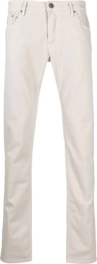 Hand Picked Broek met logopatch Beige