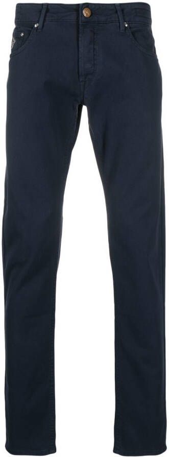 Hand Picked Slim-fit broek Blauw