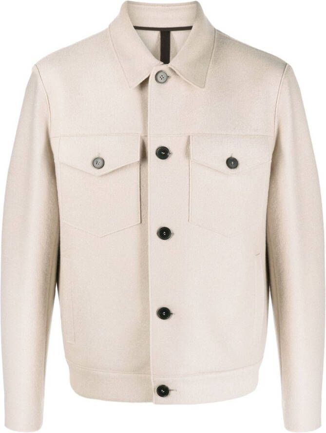 Harris Wharf London Bikerjack van scheerwol Beige