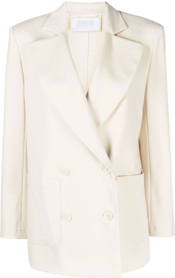 Harris Wharf London Blazer met dubbele rij knopen Beige
