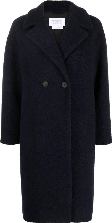 Harris Wharf London Mantel met dubbele rij knopen Blauw