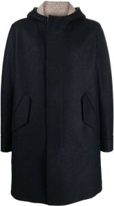 Harris Wharf London shearling-lined hooded wool coat Blauw