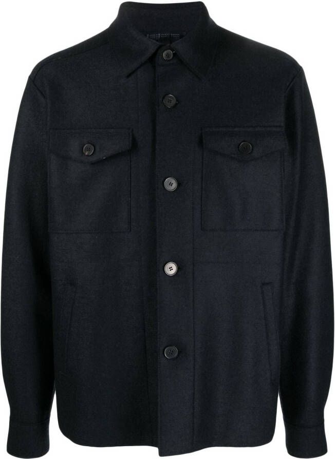 Harris Wharf London Shirtjack met rits Blauw