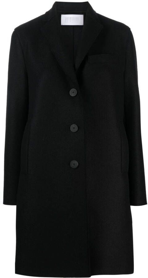 Harris Wharf London single-breasted wool coat Zwart