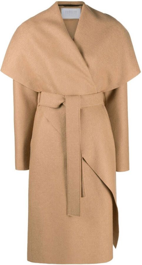 Harris Wharf London Wikkelmantel met ceintuur Beige