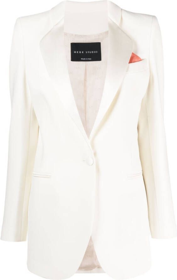 Hebe Studio Blazer met enkele rij knopen Beige