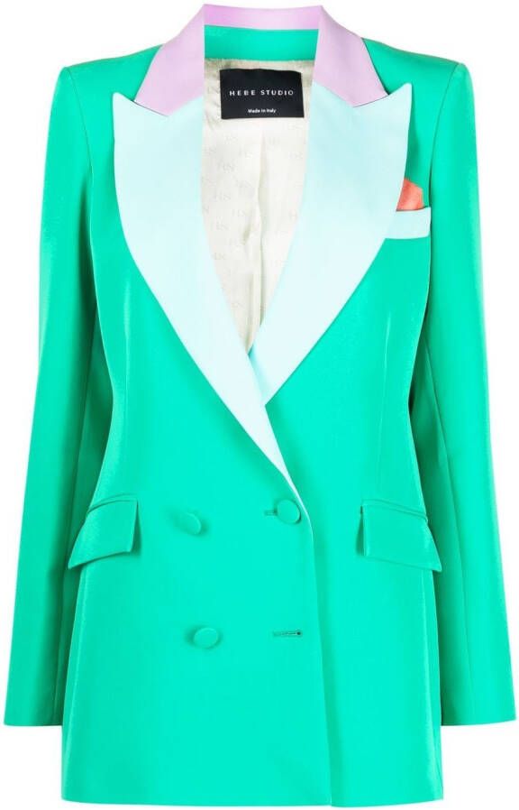Hebe Studio Blazer met dubbele rij knopen Groen