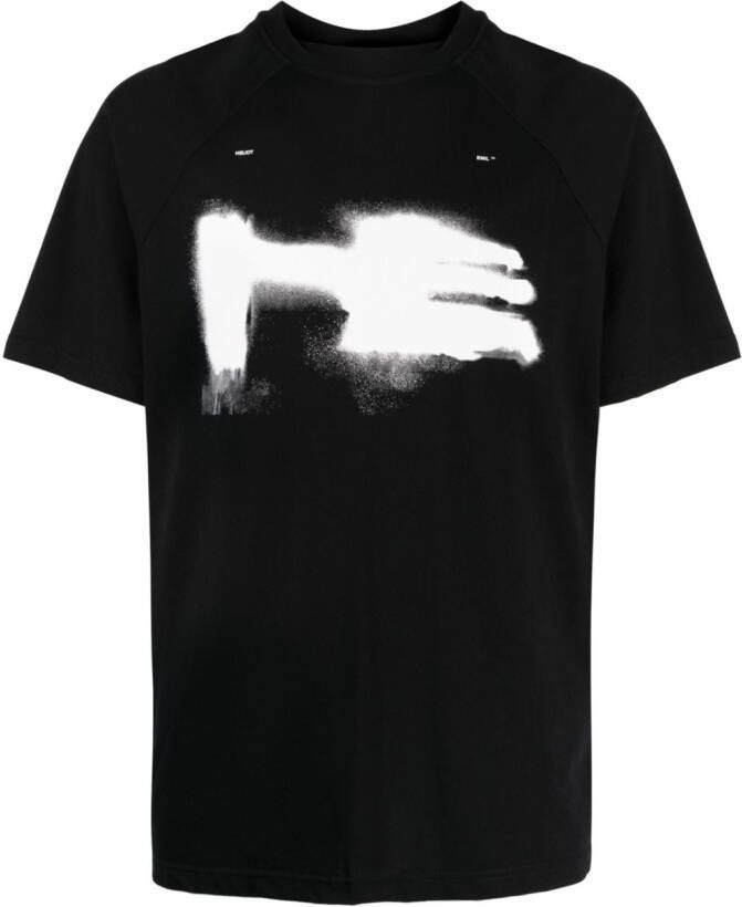 HELIOT EMIL T-shirt met verfspray-effect Zwart