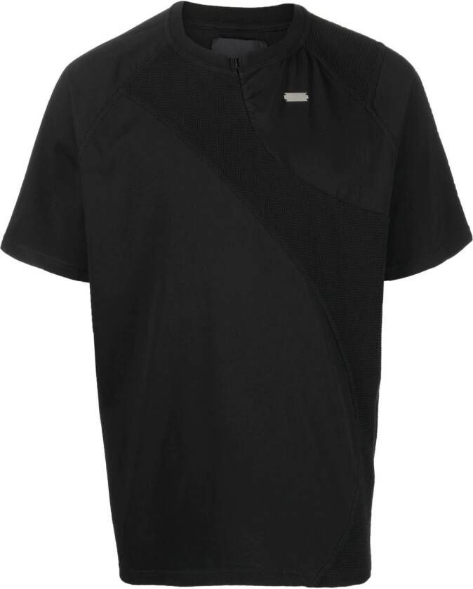 HELIOT EMIL T-shirt met vlakken Zwart