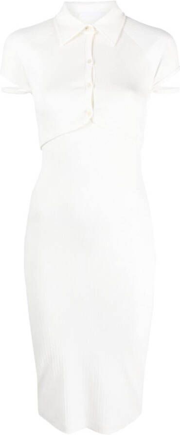 Helmut Lang Midi-jurk met split Wit