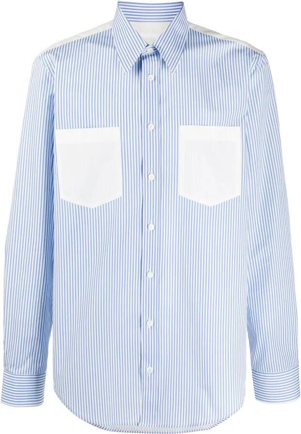 Helmut Lang Gestreept overhemd Blauw