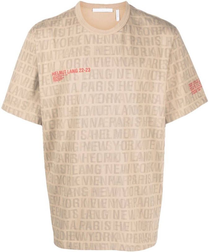 Helmut Lang T-shirt met grafische print Bruin