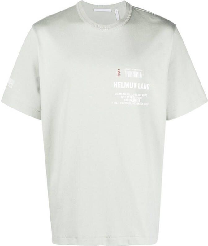 Helmut Lang Grey Logo-Print T-Shirt Groen