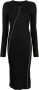 Helmut Lang Midi-jurk met lange mouwen Zwart - Thumbnail 1