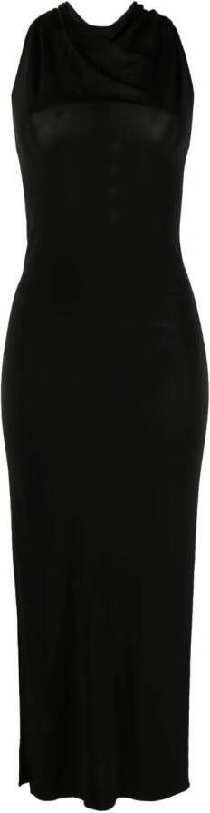 Helmut Lang Midi-jurk met gedraaid detail Zwart