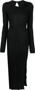 Helmut Lang Midi-jurk met uitgesneden detail Zwart