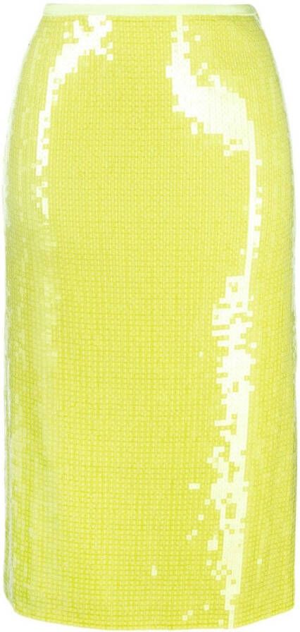 Helmut Lang Midi-rok met pailletten Groen