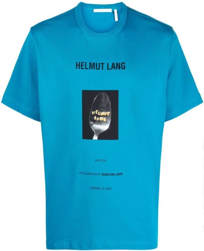 Helmut Lang T-shirt met print Blauw