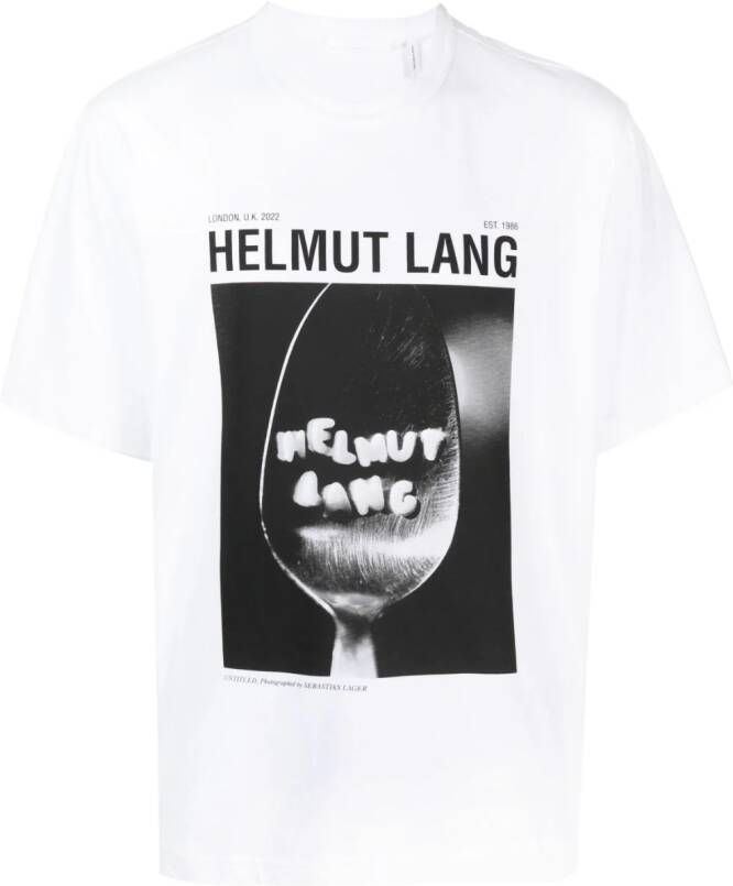 Helmut Lang T-shirt met print Wit