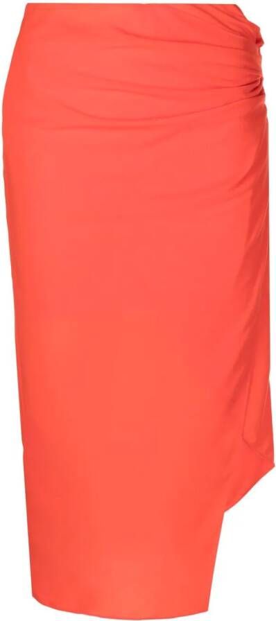 Helmut Lang Rok met asymmetrische afwerking Rood