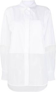 Helmut Lang Semi-doorzichtige blouse Wit