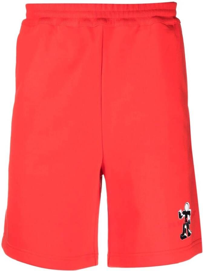 Helmut Lang Shorts met logoprint Rood