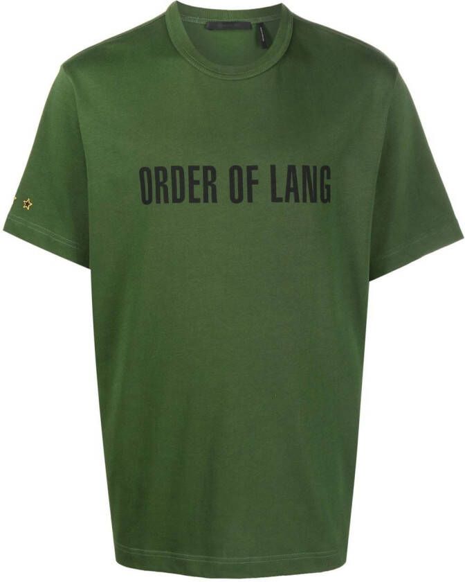 Helmut Lang T-shirt met tekst Groen