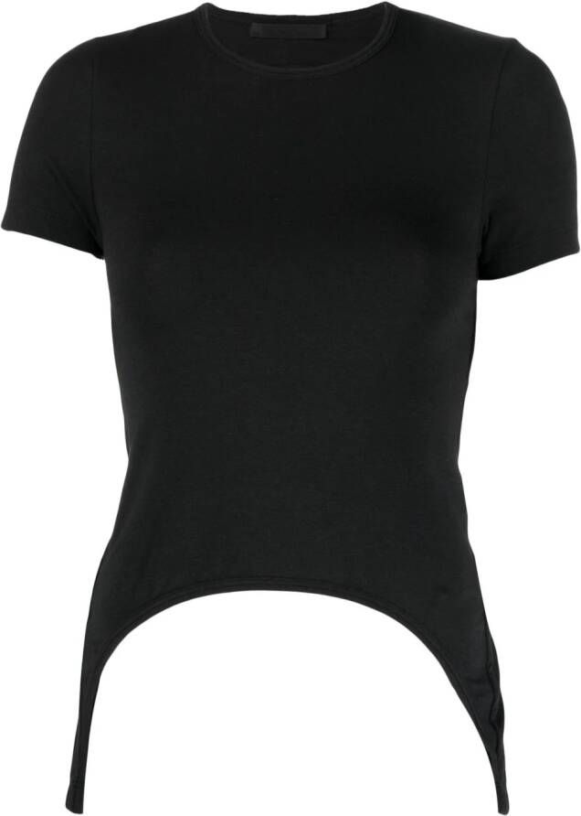 Helmut Lang T-shirt met gebogen afwerking Zwart