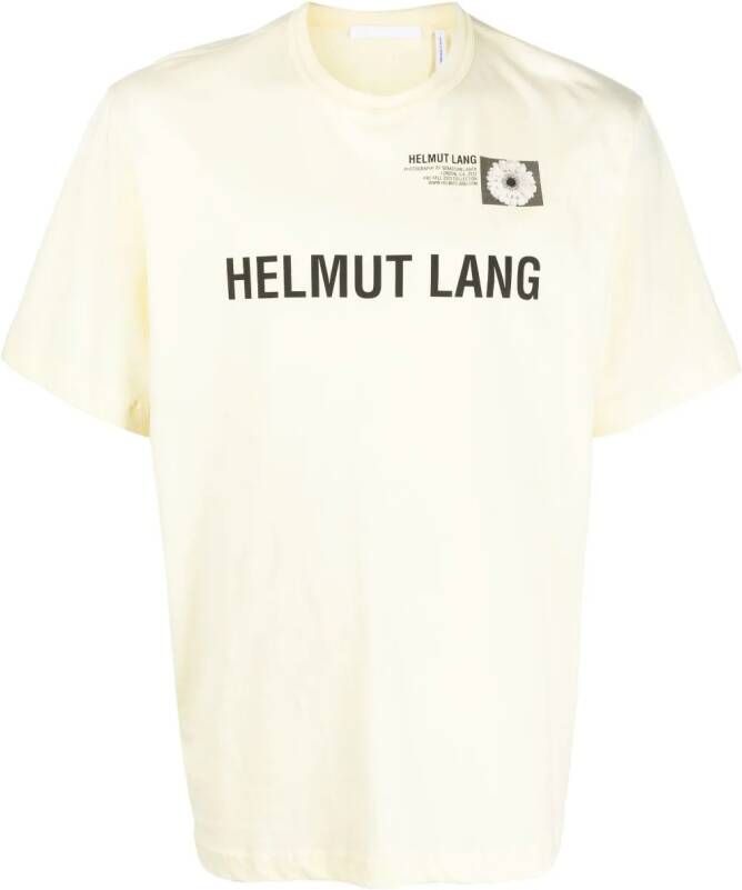 Helmut Lang T-shirt met logoprint Geel