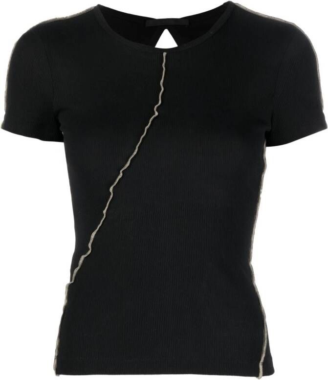 Helmut Lang T-shirt met gedraaid detail Zwart