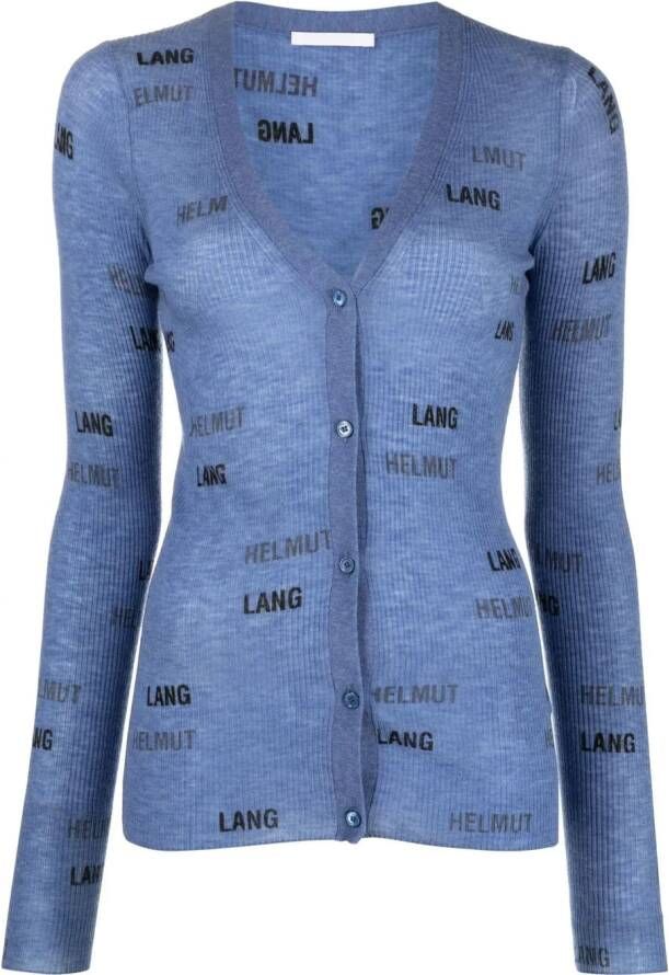 Helmut Lang Vest met logoprint Blauw