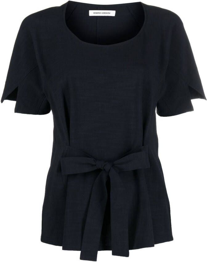Henrik Vibskov Blouse met korte mouwen 798 DARK BLUE